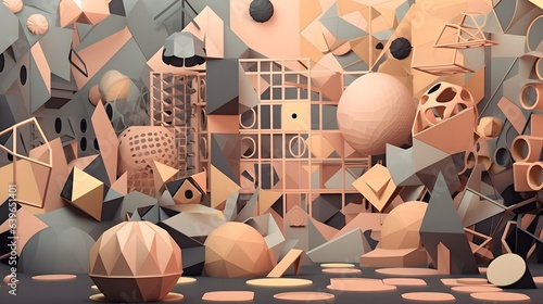 Pink coral Paper cut art, f...