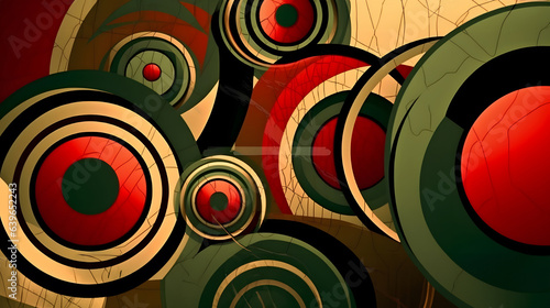 Green and red Paper cut art...
