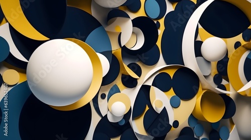 Golden blue Paper cut art, ...