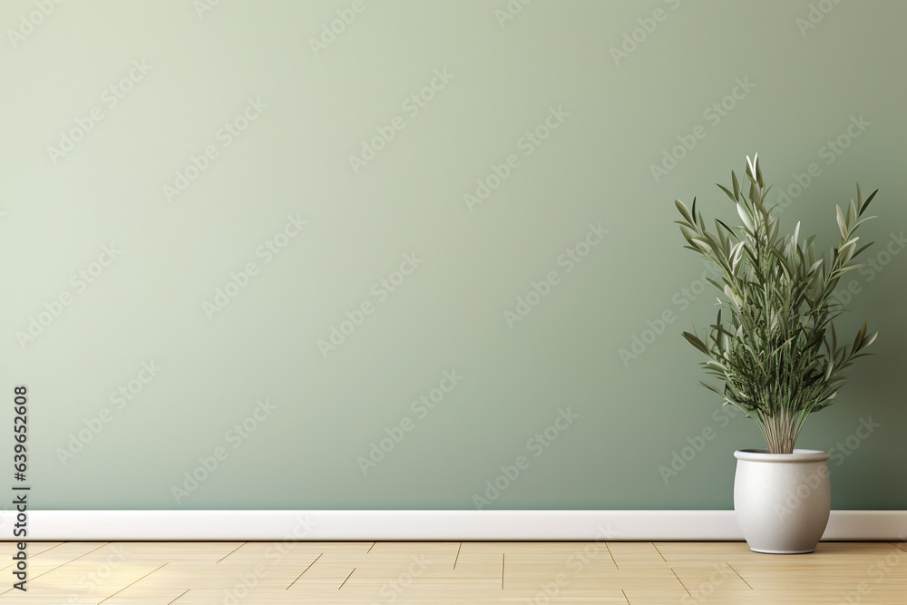 Empty room interior background sage green wall Empty room interior background sage green wall