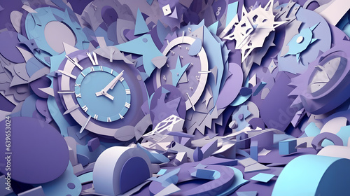 Purple watch Paper cut art,...