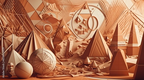 Beige Egypt pyramids Paper ...