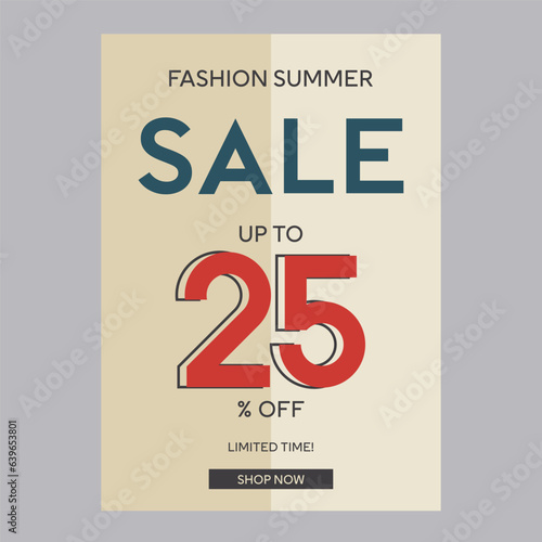 Fashion summer sale 25% off discount promotion poster