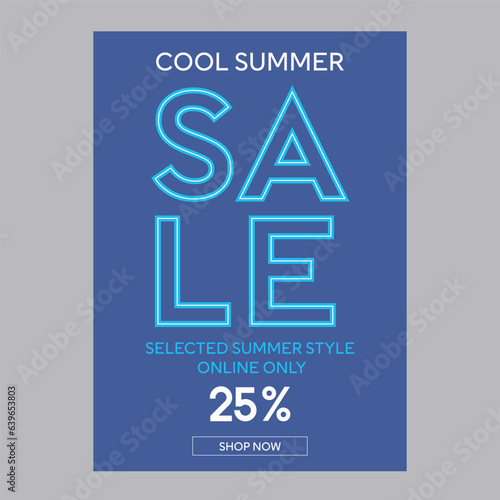 Cool summer sale 25% off discount promotion poster