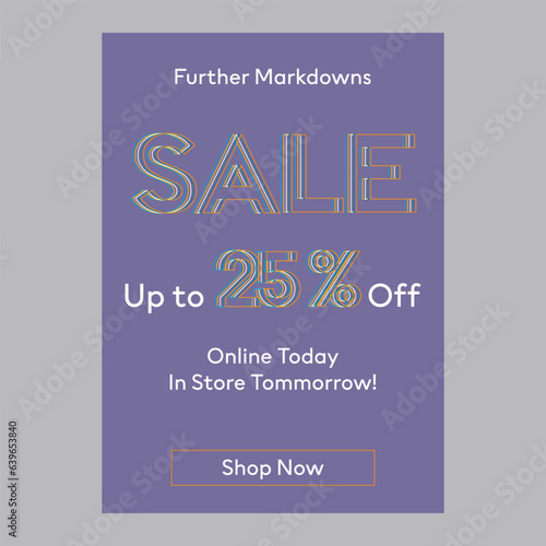 Further Markdowns sale 25% off discount promotion poster