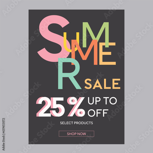 Summer sale 25% off discount promotion poster
