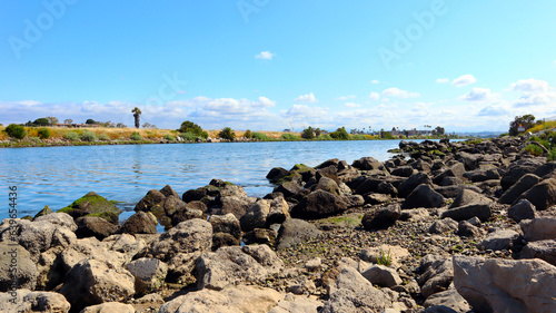Marina del Rey (Los Angeles), California: view of BALLONA CREEK a channelized stream