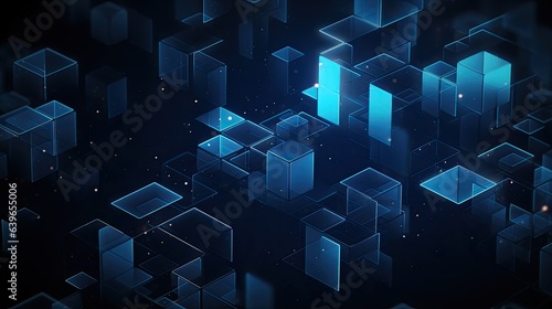 Blockchain technology internet big data background blue dark theme design