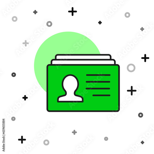 Filled outline Resume icon isolated on white background. CV application. Searching professional staff. Analyzing personnel resume. Vector