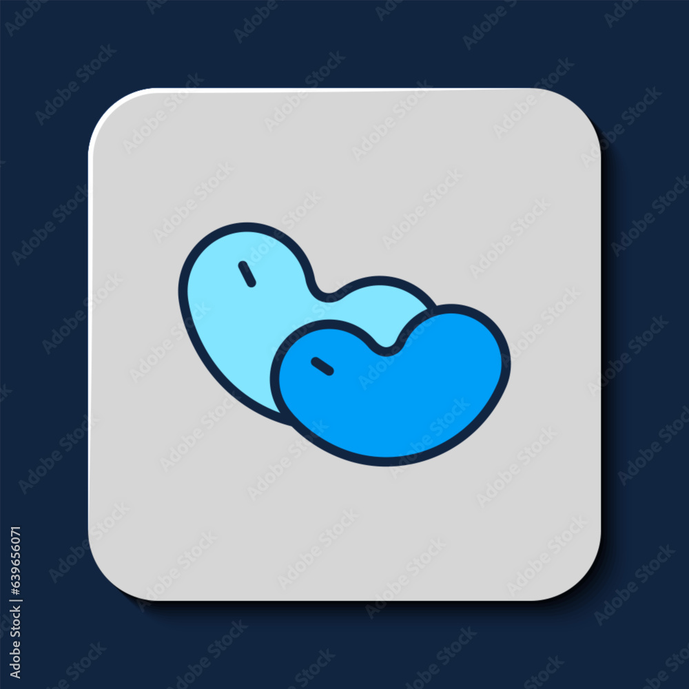 Filled outline Beans icon isolated on blue background. Vector Filled outline Beans icon isolated on blue background. Vector