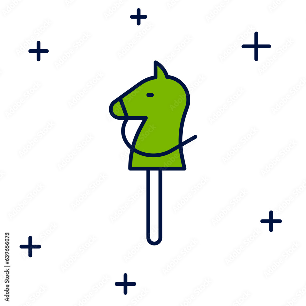 Filled outline Toy horse icon isolated on white background. Vector Filled outline Toy horse icon isolated on white background. Vector