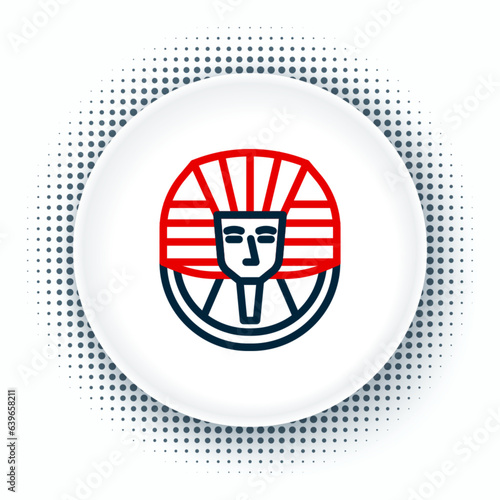 Line Egyptian pharaoh icon isolated on white background. Colorful outline concept. Vector