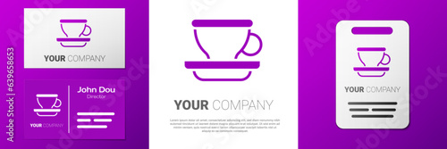 Logotype Coffee cup icon isolated on white background. Tea cup. Hot drink coffee. Logo design template element. Vector