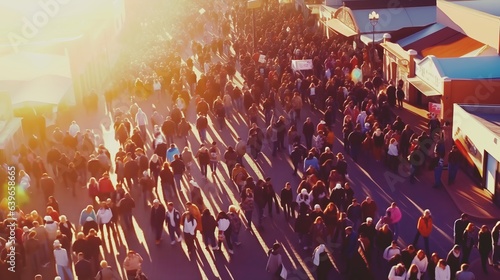 Aerial view city street cro...