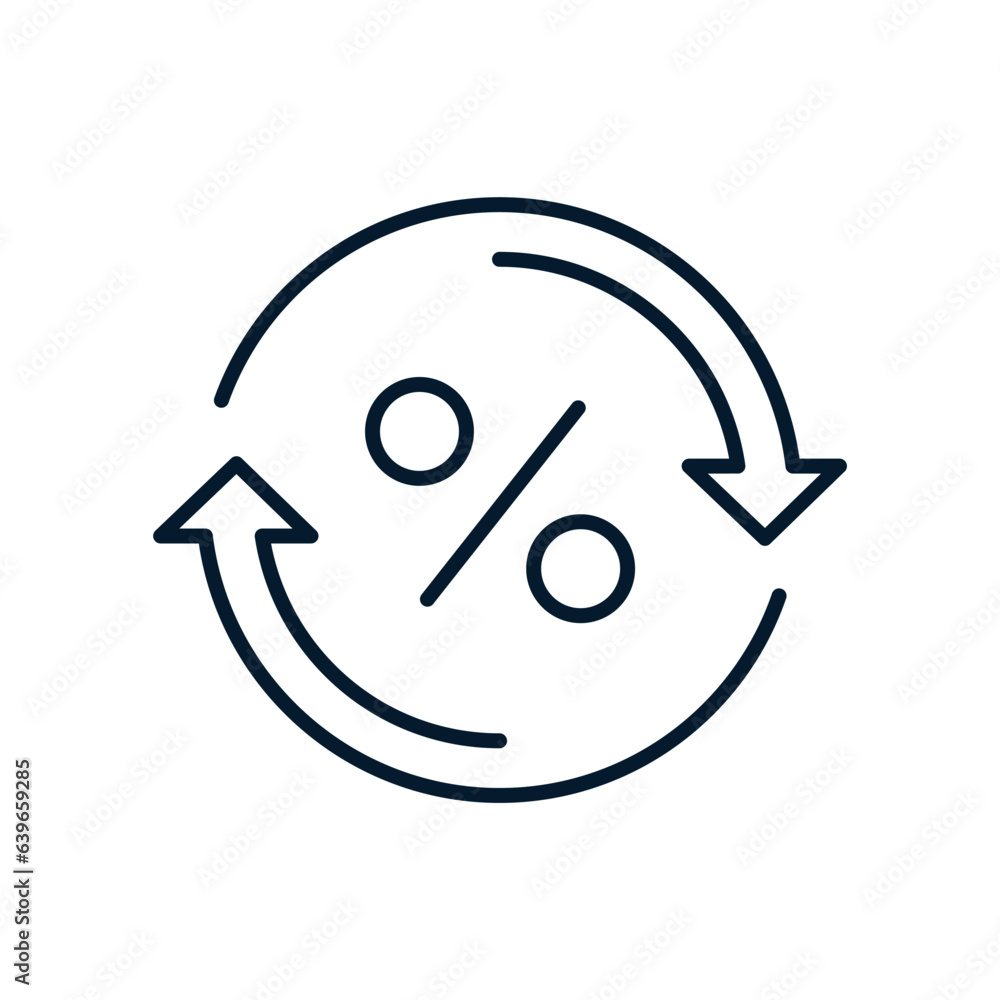 Interest rate update concept. Vector icon isolated on white background. Interest rate update concept. Vector icon isolated on white background.