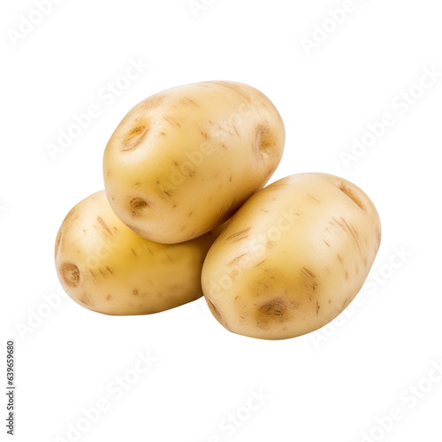 Potato group on white background.