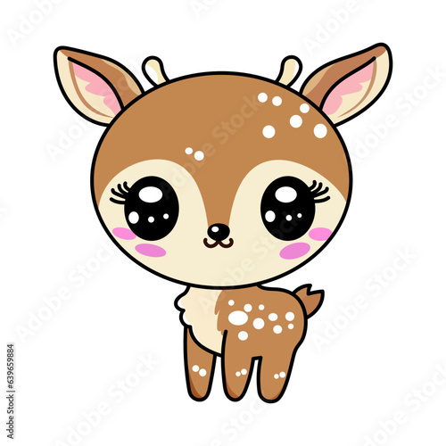 deer cute character kawaii vector illustration