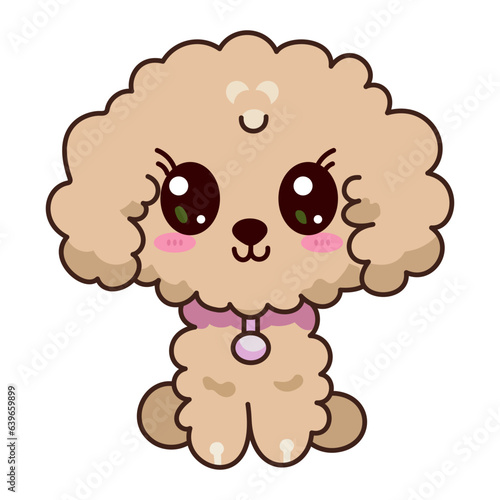 poodle maltipu kawaii dog character vector illustration