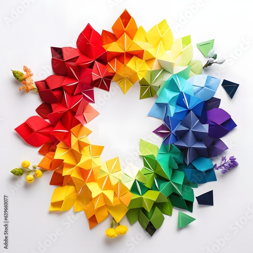 Colorful flower in paper cu...
