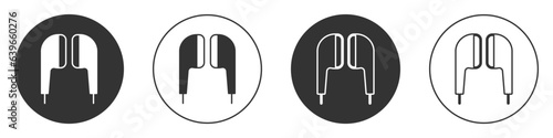 Obraz na płótnie Black Air headphones icon icon isolated on white background