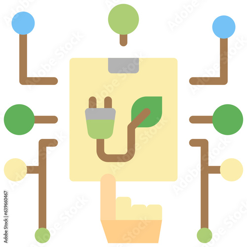 digitalization for power management flat style icons