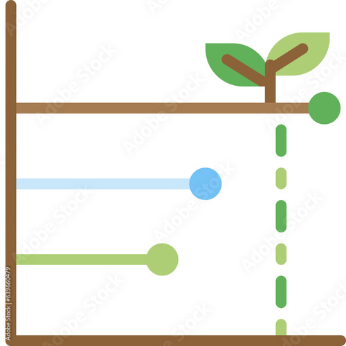 Tableau sur toile establish quantitative green baseline flat style icons