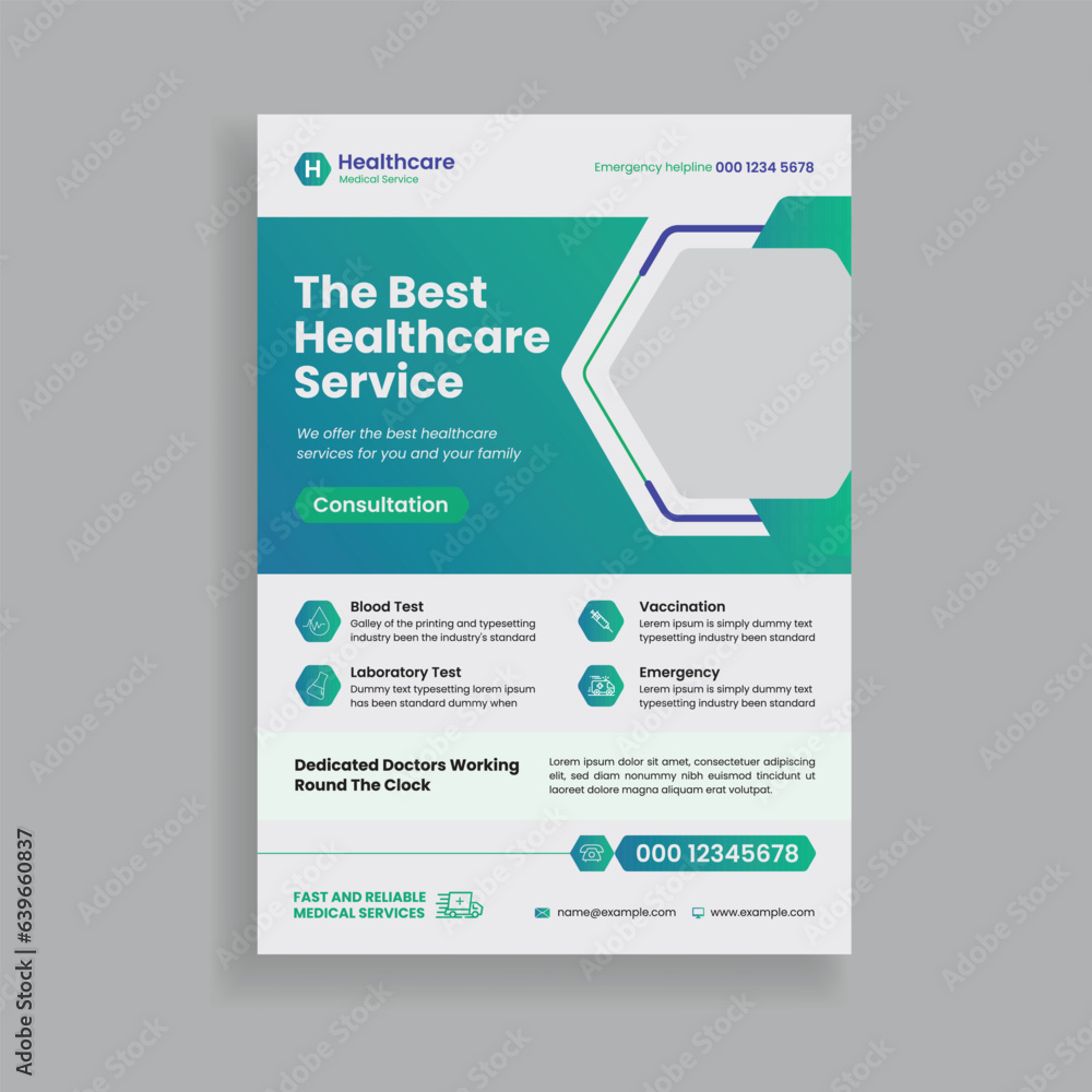 Healthcare medical flyer template