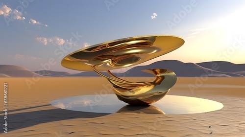 Abstract golden glowing fan...