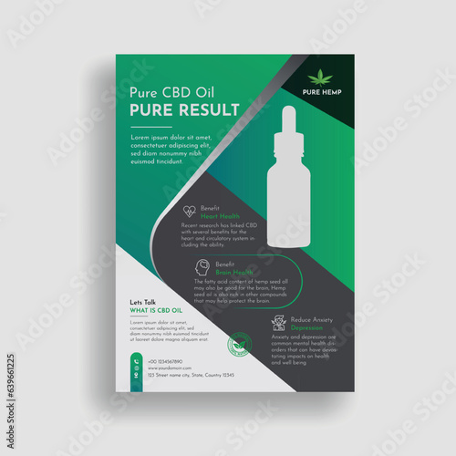 Pure CBD oil flyer template