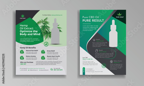 Hemp oil or CBD oil flyer template