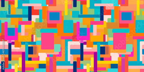 Gleaming multi-hued rectangles seamless pattern. Concept: Striking linear designs.