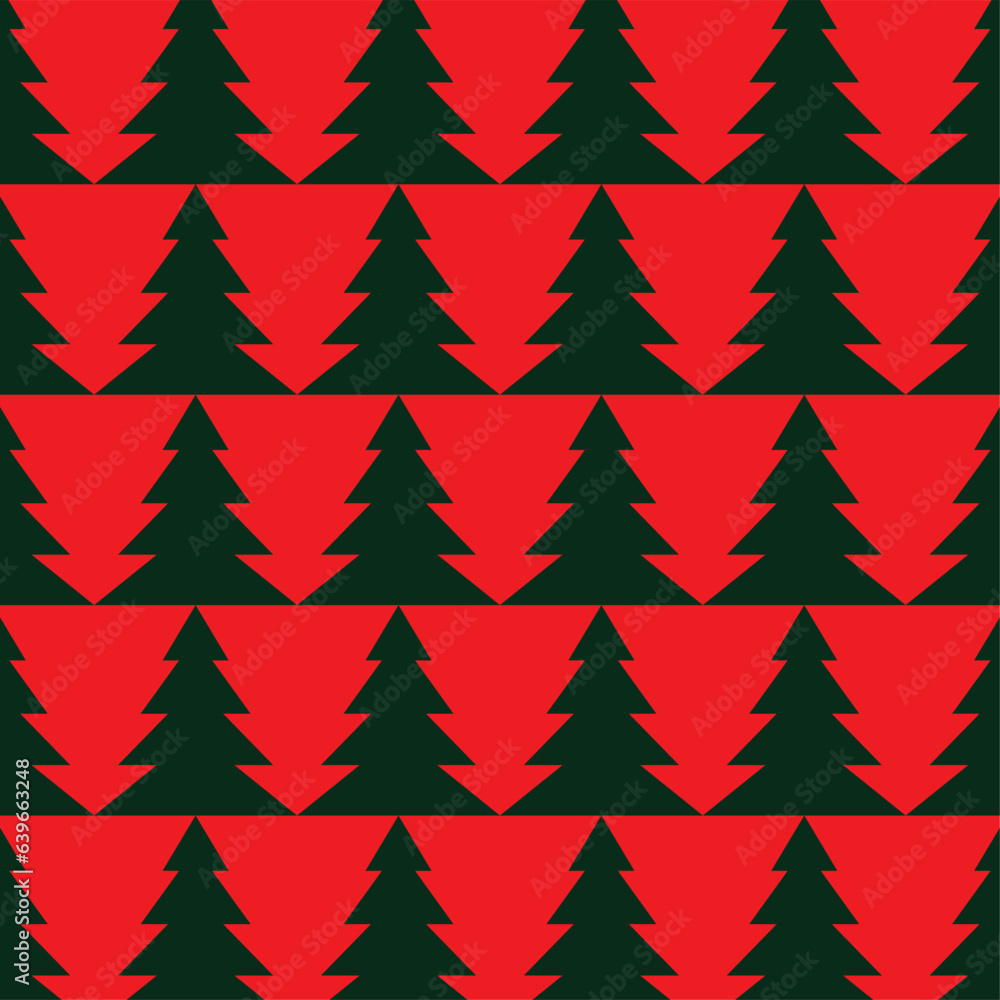 Obraz premium christmas trees seamless pattern