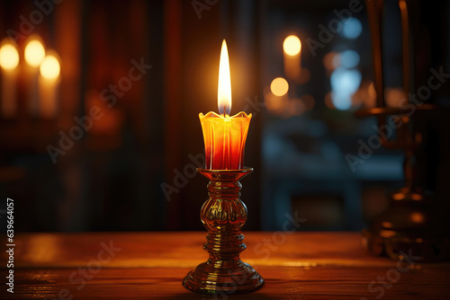 Candle in Ornate Candlestick