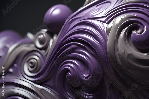 Trending on ArtStation: Beautiful Purple and Warm Gray Paint Swirls by Sharp Focus Studio 