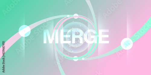 Merge Technology Abstract Visual Concept Design for Background or Banner