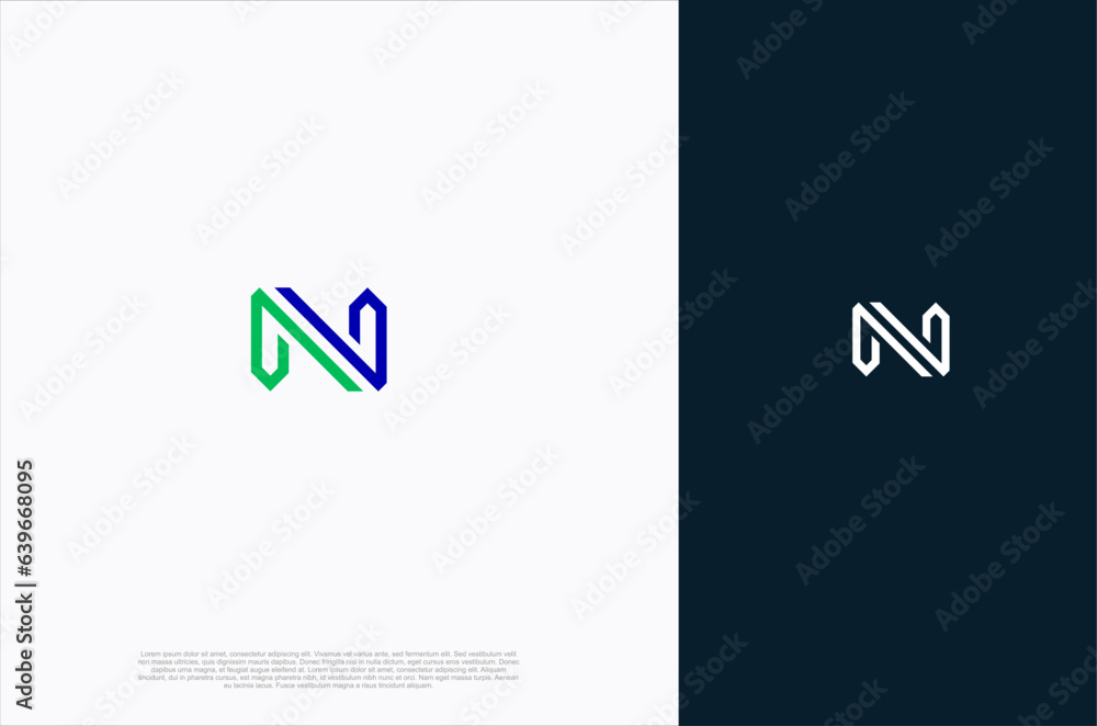 letter N Logo in two color variations identity design Beautiful Logotype design for luxury company branding. Vector concept illustration letter N Logo in two color variations identity design Beautiful Logotype design for luxury company branding. Vector concept illustration