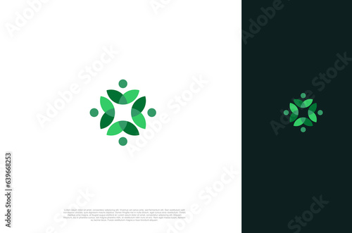 Abstract symbol community togetherness People social connection icon, Vector illustration logo design template