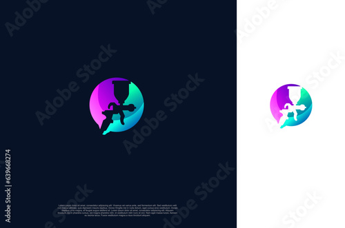 Painting logo with spray gun colorful design for Vehicle or art Concept, Vector illustration logo design template
