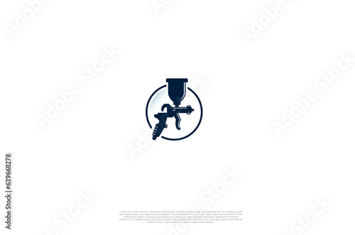 Painting logo with spray gun colorful design for Vehicle or art Concept, Vector illustration logo design template