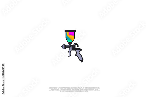Painting logo with spray gun colorful design for Vehicle or art Concept, Vector illustration logo design template