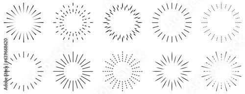 Set of sunburst rays. Design can use for web and mobile app. Vector illustration