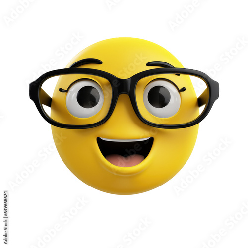 Cute Cartoon Glasses Emotic...