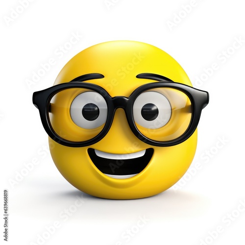 Cute Cartoon Glasses Emotic...