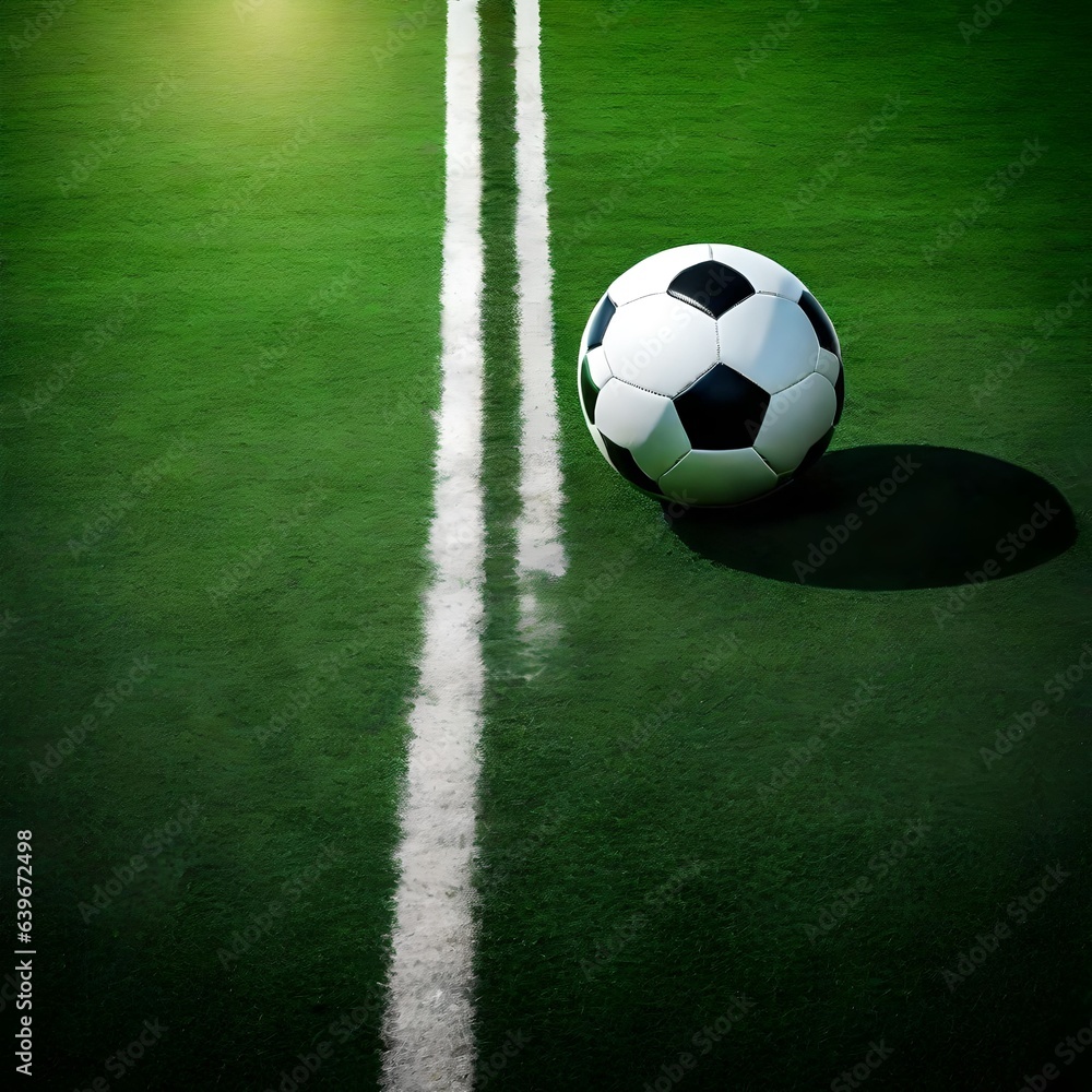 soccer ball on green grass soccer ball on green grass