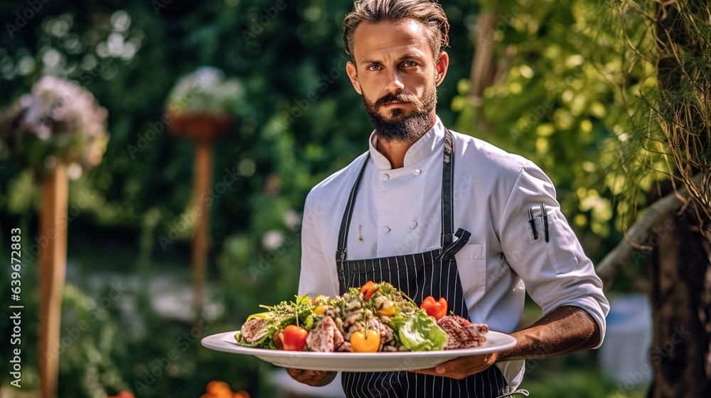 the chef serves delicious food. Generative AI the chef serves delicious food. Generative AI