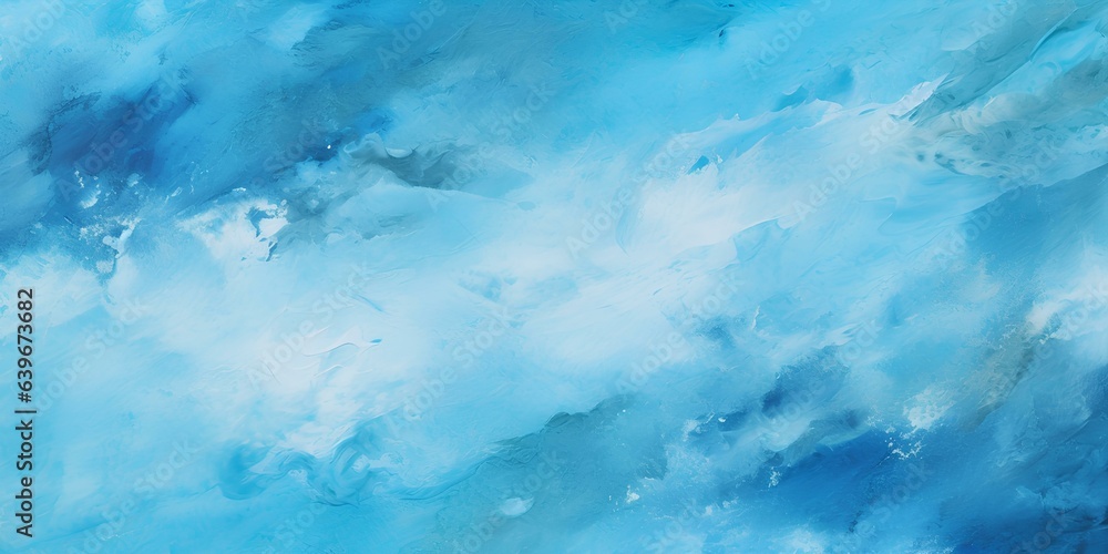Background with texture of blue paint strokes, painting surface, art banner.