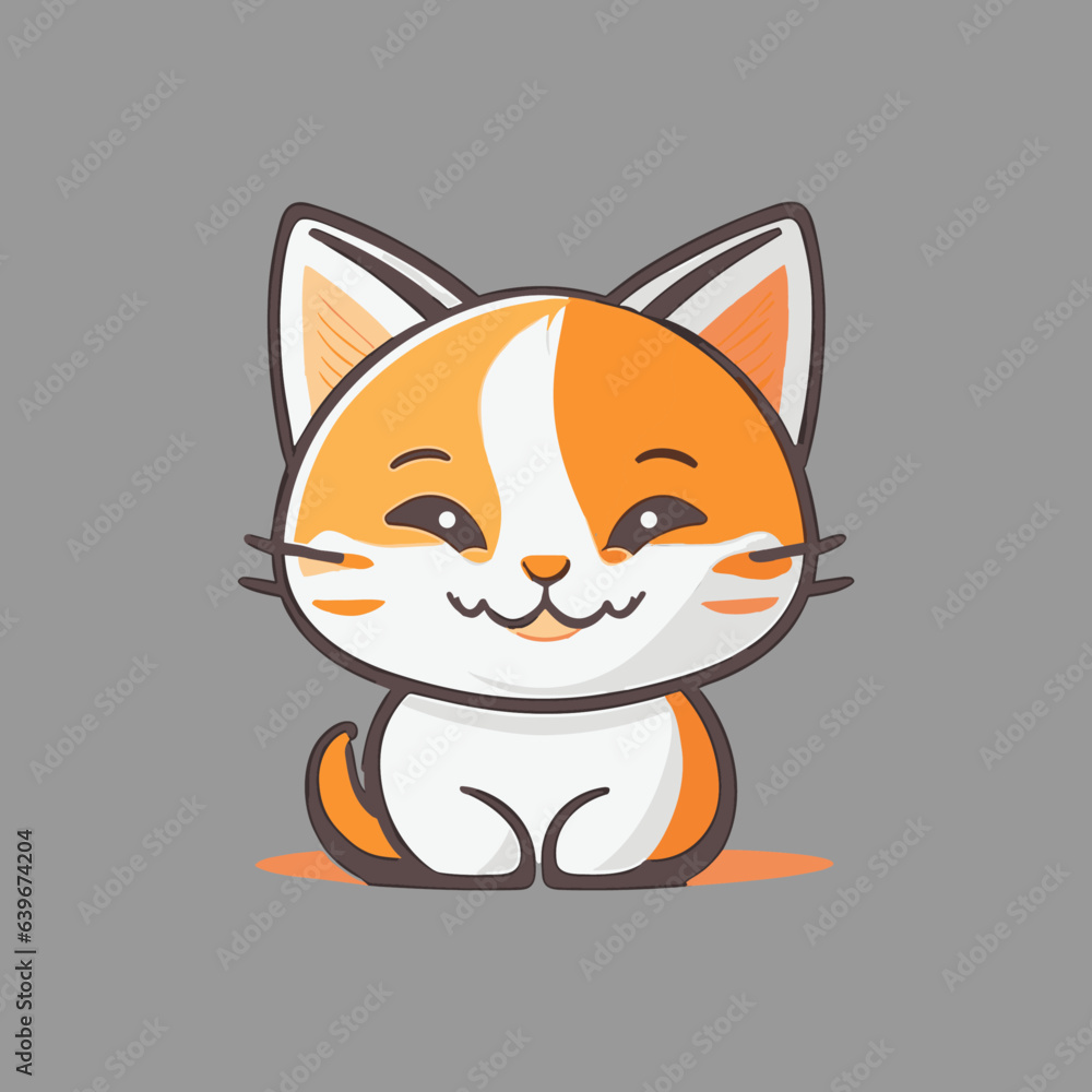 Obraz premium A cute mascot cat logo is a simple, vector 