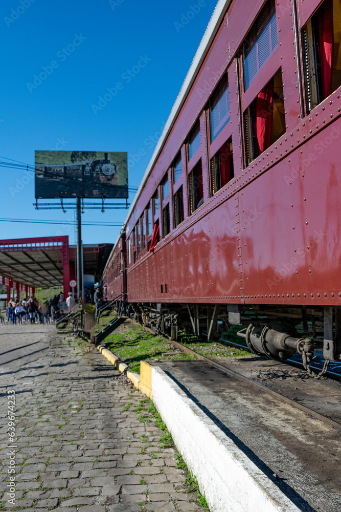 Trem Maria Fumaça em Bento Gonçalves no Rio Grande do Sul, Brasil