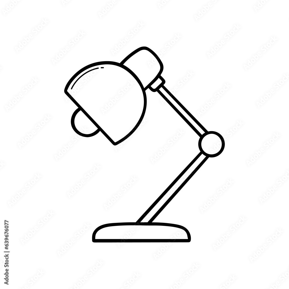 Table lamp doodle. Hand drawn vector illustration isolated on white background Table lamp doodle. Hand drawn vector illustration isolated on white background