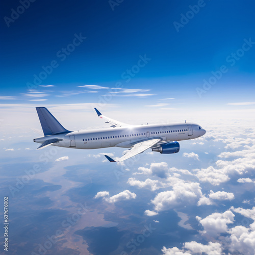 Aerial view of airplane in flight